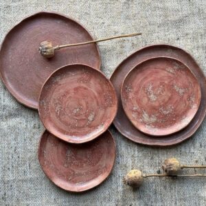 Ceramic pink plate set